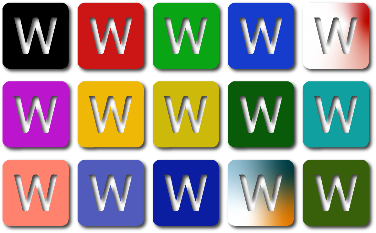 W-Icon Collection different colors AI Resource File Free Download